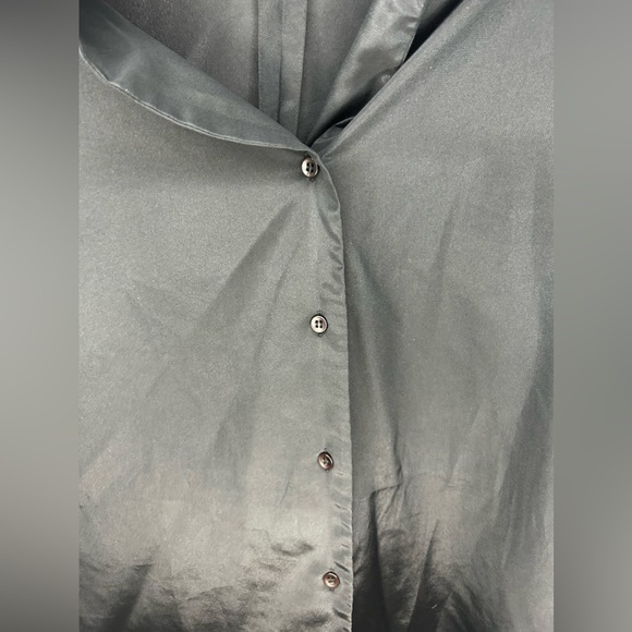 Women’s Vintage Halston Black Polyester Button Down Long Sleeve Blouse Size 8 - Picture 4 of 5